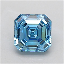 Picture of Lab Grown Diamond 2.09 Carats, Asscher with  Cut, Fancy Vivid Blue Color, VS1 Clarity and Certified by IGI