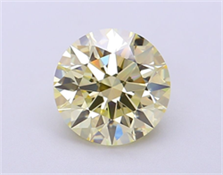 Picture of Lab Grown Diamond 2.10 Carats, Round with Ideal Cut, Fancy Light Yellow Color, VS1 Clarity and Certified by IGI