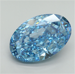 Picture of Lab Grown Diamond 11.59 Carats, Oval with  Cut, Fancy Vivid Blue Color, VS1 Clarity and Certified by IGI