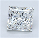 Natural Diamond 1.70 Carats, Princess with  Cut, G Color, VS1 Clarity and Certified by GIA