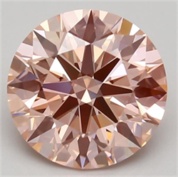 Picture of Lab Grown Diamond 2.64 Carats, Round with Ideal Cut, Fancy Intense Pink Color, VVS2 Clarity and Certified by IGI