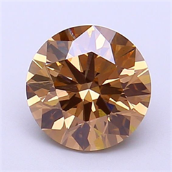 Picture of Lab Grown Diamond 1.41 Carats, Round with Ideal Cut, Fancy Brown Color, VS1 Clarity and Certified by IGI