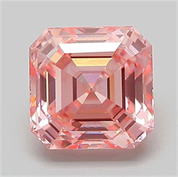Picture of Lab Grown Diamond 1.71 Carats, Asscher with  Cut, Fancy Vivid Pink Color, VVS2 Clarity and Certified by IGI