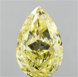 Picture of Lab Grown Diamond 5.04 Carats, Pear with  Cut, Fancy Yellow Color, VS2 Clarity and Certified by IGI