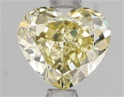 Picture of Lab Grown Diamond 1.50 Carats, Heart with  Cut, Fancy Yellow Color, VS2 Clarity and Certified by IGI