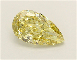 Picture of Lab Grown Diamond 1.85 Carats, Pear with  Cut, Fancy Intense Yellow Color, VS1 Clarity and Certified by IGI