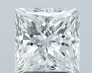 Picture of Natural Diamond 2.52 Carats, Princess with  Cut, F Color, VS1 Clarity and Certified by GIA