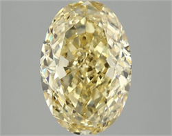 Picture of Lab Grown Diamond 3.06 Carats, Oval with  Cut, Fancy Intense Yellow Color, VS1 Clarity and Certified by IGI