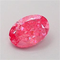 Picture of Lab Grown Diamond 1.21 Carats, Oval with  Cut, Fancy Vivid Pink Color, VVS2 Clarity and Certified by IGI