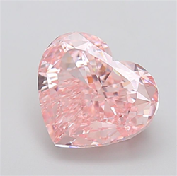 Picture of Lab Grown Diamond 5.03 Carats, Heart with  Cut, Fancy Intense Pink Color, VS1 Clarity and Certified by IGI