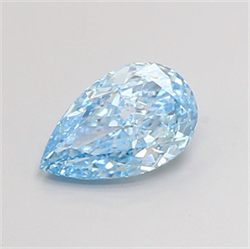 Picture of Lab Grown Diamond 1.24 Carats, Pear with  Cut, Fancy Vivid Blue Color, VS1 Clarity and Certified by IGI