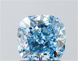Picture of Lab Grown Diamond 1.51 Carats, CUSHION MODIFIED with  Cut, Fancy Intense Blue Color, VVS2 Clarity and Certified by IGI