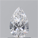 Natural Diamond 0.70 Carats, Pear with  Cut, D Color, VS2 Clarity and Certified by GIA