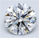 Natural Diamond 3.41 Carats, Round with Excellent Cut, F Color, VS1 Clarity and Certified by GIA