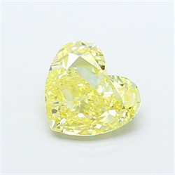 Picture of Lab Grown Diamond 2.09 Carats, Heart with  Cut, Fancy Yellow Color, VVS2 Clarity and Certified by IGI
