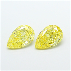 Picture of Lab Grown Diamond 1.78 Carats, Pear with  Cut, Fancy Vivid Yellow Color, VS1 Clarity and Certified by IGI