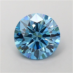 Picture of Lab Grown Diamond 1.49 Carats, Round with Excellent Cut, Fancy Vivid Blue Color, VS1 Clarity and Certified by IGI