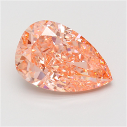 Picture of Lab Grown Diamond 10.06 Carats, Pear with  Cut, Fancy Vivid Pink Color, VS1 Clarity and Certified by IGI
