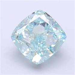 Picture of Lab Grown Diamond 2.02 Carats, CUSHION MODIFIED with  Cut, Fancy Intense Green Color, VVS2 Clarity and Certified by IGI