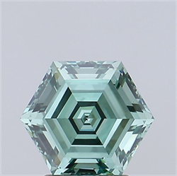 Picture of Lab Grown Diamond 2.20 Carats, HEXAGONAL with  Cut, Fancy Vivid Green Color, VS1 Clarity and Certified by IGI