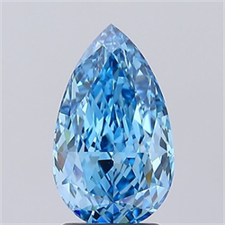 Picture of Lab Grown Diamond 2.56 Carats, Pear with  Cut, Fancy Vivid Blue Color, VS1 Clarity and Certified by IGI