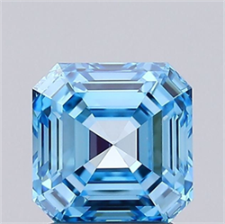 Picture of Lab Grown Diamond 1.80 Carats, Asscher with  Cut, Fancy Vivid Blue Color, VVS2 Clarity and Certified by IGI