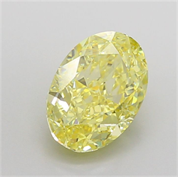 Picture of Lab Grown Diamond 2.04 Carats, Oval with  Cut, Fancy Intense Yellow Color, VS1 Clarity and Certified by IGI