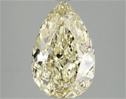 Picture of Lab Grown Diamond 3.10 Carats, Pear with  Cut, Fancy Intense Yellow Color, VS1 Clarity and Certified by IGI