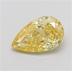 Picture of Lab Grown Diamond 2.67 Carats, Pear with  Cut, Fancy Intense Yellow Color, VS1 Clarity and Certified by IGI