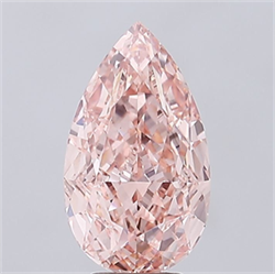 Picture of Lab Grown Diamond 5.27 Carats, Pear with  Cut, Fancy Vivid Pink Color, VS1 Clarity and Certified by IGI