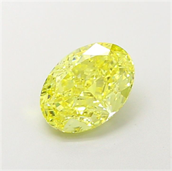 Picture of Lab Grown Diamond 1.76 Carats, Oval with  Cut, Fancy Yellow Color, VVS2 Clarity and Certified by IGI