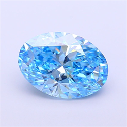 Picture of Lab Grown Diamond 2.58 Carats, Oval with  Cut, Fancy Vivid Blue Color, VVS2 Clarity and Certified by IGI