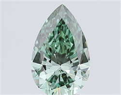 Picture of Lab Grown Diamond 4.08 Carats, Pear with  Cut, Fancy Vivid Green Color, VVS2 Clarity and Certified by IGI