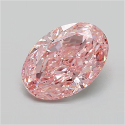 Picture of Lab Grown Diamond 2.89 Carats, Oval with  Cut, Fancy Vivid Pink Color, VS1 Clarity and Certified by IGI