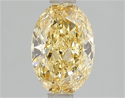 Picture of Lab Grown Diamond 1.59 Carats, Oval with  Cut, Fancy Vivid Yellow Color, VS2 Clarity and Certified by IGI