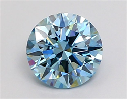 Picture of Lab Grown Diamond 1.30 Carats, Round with Ideal Cut, Fancy Vivid Blue Color, VS1 Clarity and Certified by IGI