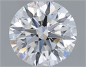 Lab Grown Diamond 1.07 Carats, Round with Ideal Cut, D Color, VVS2 Clarity and Certified by IGI