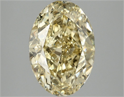 Picture of Lab Grown Diamond 3.08 Carats, Oval with  Cut, Fancy Vivid Yellow Color, VS1 Clarity and Certified by IGI