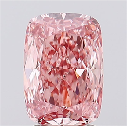 Picture of Lab Grown Diamond 3.00 Carats, CUSHION MODIFIED with  Cut, Fancy Vivid Pink Color, VS1 Clarity and Certified by IGI