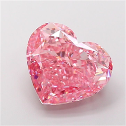 Picture of Lab Grown Diamond 10.03 Carats, Heart with  Cut, Fancy Vivid Pink Color, VS1 Clarity and Certified by IGI