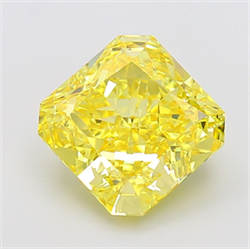 Picture of Lab Grown Diamond 7.07 Carats, SQUARE RADIANT with  Cut, Fancy Vivid Yellow Color, VS1 Clarity and Certified by IGI