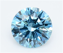 Picture of Lab Grown Diamond 3.09 Carats, Round with Ideal Cut, Fancy Vivid Blue Color, VVS2 Clarity and Certified by IGI