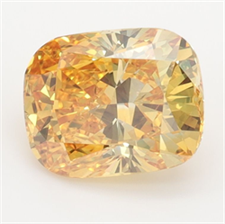 Picture of Lab Grown Diamond 2.05 Carats, Cushion with  Cut, Fancy Vivid Yellow Color, VVS1 Clarity and Certified by IGI