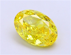 Picture of Lab Grown Diamond 2.05 Carats, Oval with  Cut, Fancy Vivid Yellow Color, VVS2 Clarity and Certified by IGI