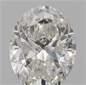 Natural Diamond 0.50 Carats, Oval with  Cut, H Color, I1 Clarity and Certified by GIA