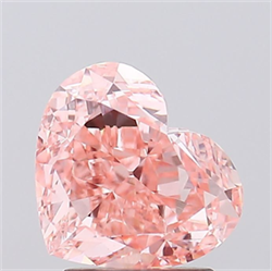 Picture of Lab Grown Diamond 3.00 Carats, Heart with  Cut, Fancy Intense Pink Color, VVS2 Clarity and Certified by IGI