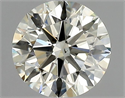 Natural Diamond 0.90 Carats, Round with Excellent Cut, K Color, VS2 Clarity and Certified by IGI