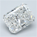 Natural Diamond 4.08 Carats, Radiant with  Cut, F Color, VS2 Clarity and Certified by GIA