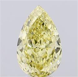 Picture of Lab Grown Diamond 4.58 Carats, Pear with  Cut, Fancy Intense Yellow Color, VVS2 Clarity and Certified by IGI