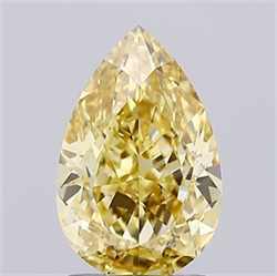 Picture of Lab Grown Diamond 1.99 Carats, Pear with  Cut, Fancy Yellow Color, VS1 Clarity and Certified by IGI